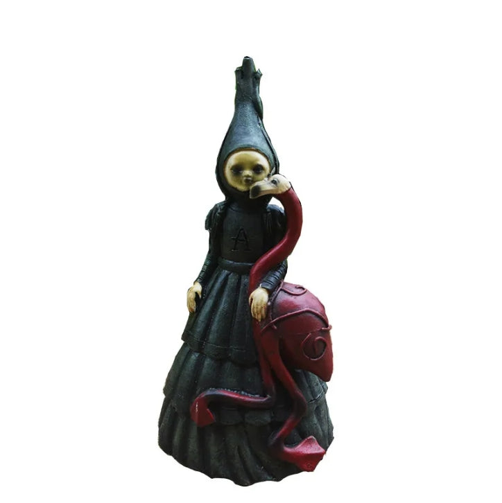 Halloween Witch Resin Garden Décor — Handcrafted Seasonal Sculpture